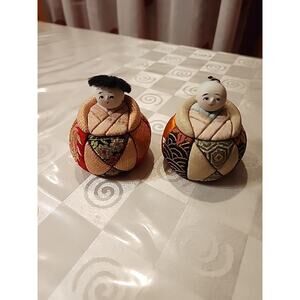 Vintage Kimekomi Japanese Dolls-BOY & GIRL Handmade Kimono -GOOD LUCK CHARM